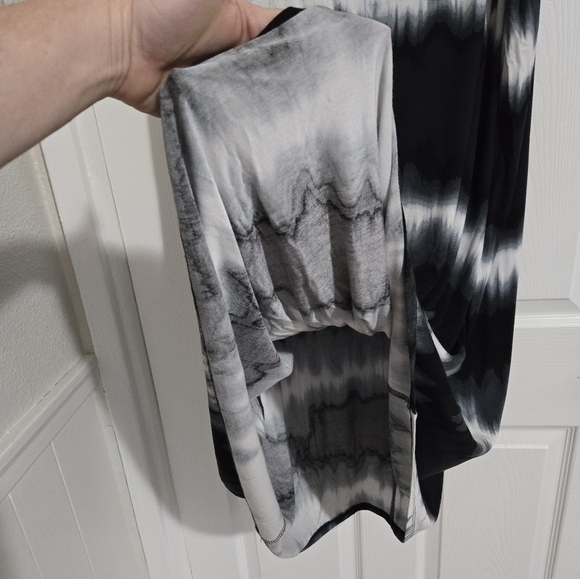 A.N.A. Maxi Skirt Size 1X Black White Flexible Flowy Boho Casual Striped - Picture 6 of 12